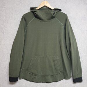 BYLT Drop Cut Pullover Hoodie Mens Medium Green Performance Long Sleeve Pocket